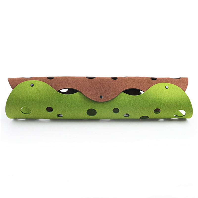 Cat Tunnel Cat Toy Felt Pom Splicing Deformable Kitten Nest Collapsible - Image 5