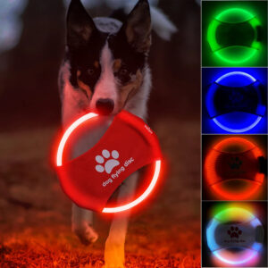 Dog Flying Discs Light Glowing LED LuminousTrainning Interactive Toys Game Flying Discs